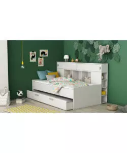 Letto singolo con contenitore e libreria, 204x109x122,5 cm